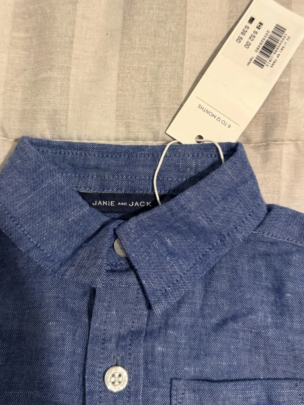 Janie and Jack Indigo Chambray Short-Sleeve Button-Down Shirt
